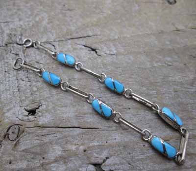 Zuni Inlay Turquoise Bracelet